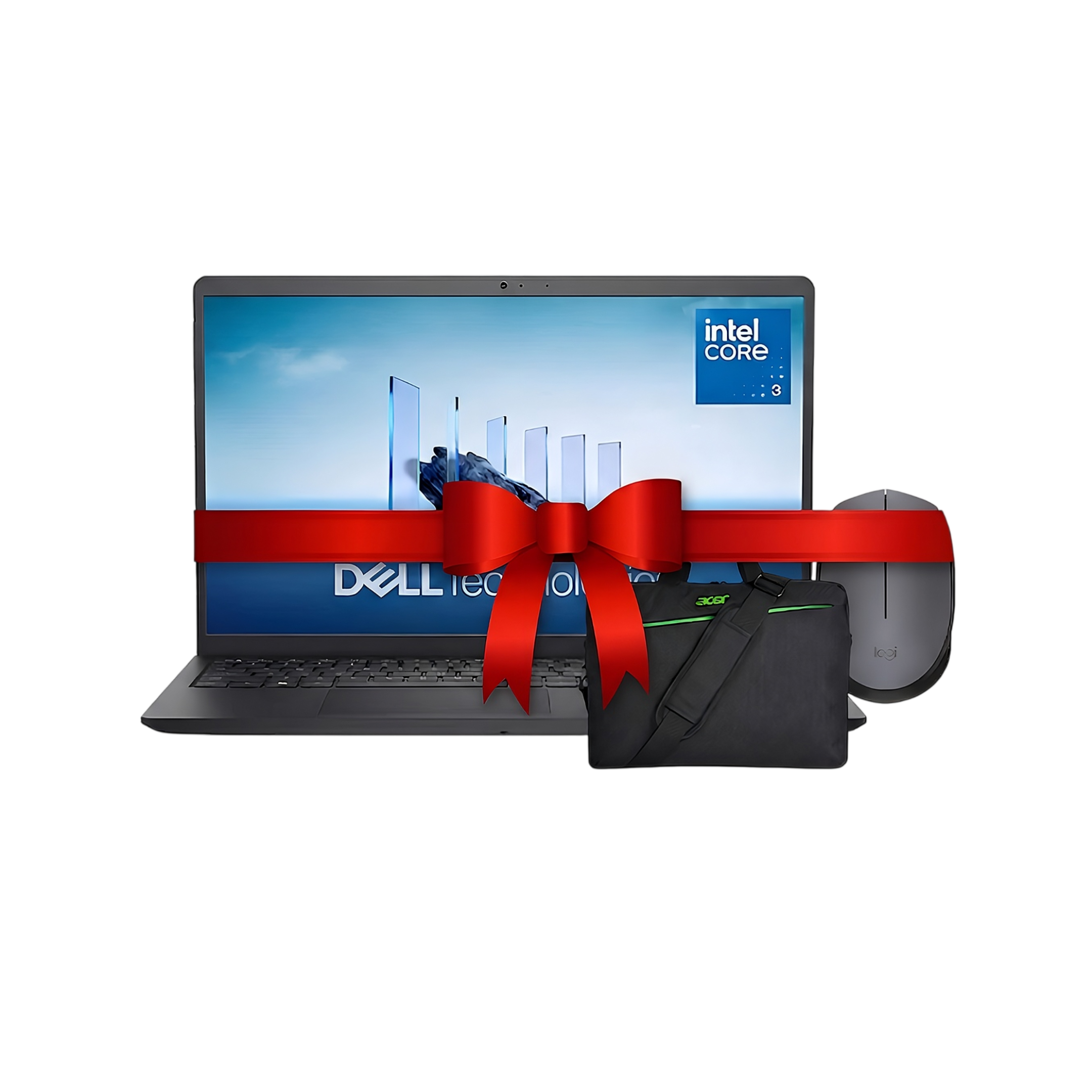 Dell 15 DC15250 Laptop Bundle – Intel Core i3-1305U, 8GB RAM, 512GB SSD, 15.6” FHD + Acer 14” Laptop Bag + Logitech M170 Wireless Mouse