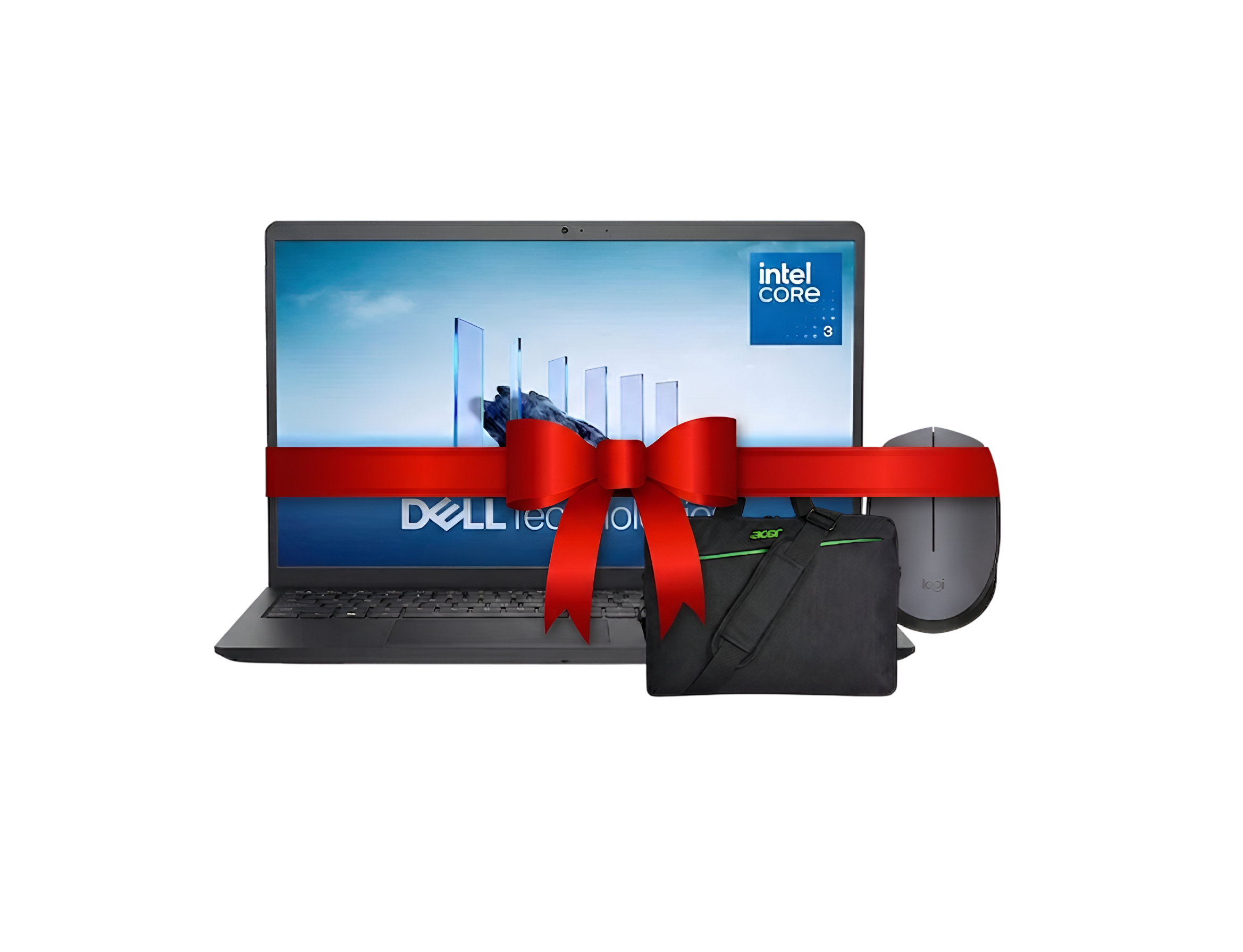 Dell 15 DC15250 Laptop Bundle – Intel Core i3-1305U, 8GB RAM, 512GB SSD, 15.6” FHD + Acer 14” Laptop Bag + Logitech M170 Wireless Mouse