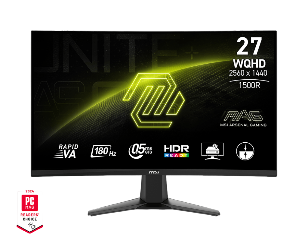 MSI MAG 27CQ6F 27-Inch Curved Gaming Monitor – WQHD 180Hz, 1ms