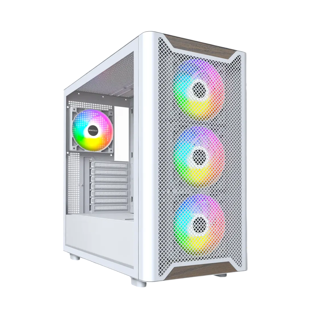 Montech XR Wood White Mid-Tower Gaming PC Case