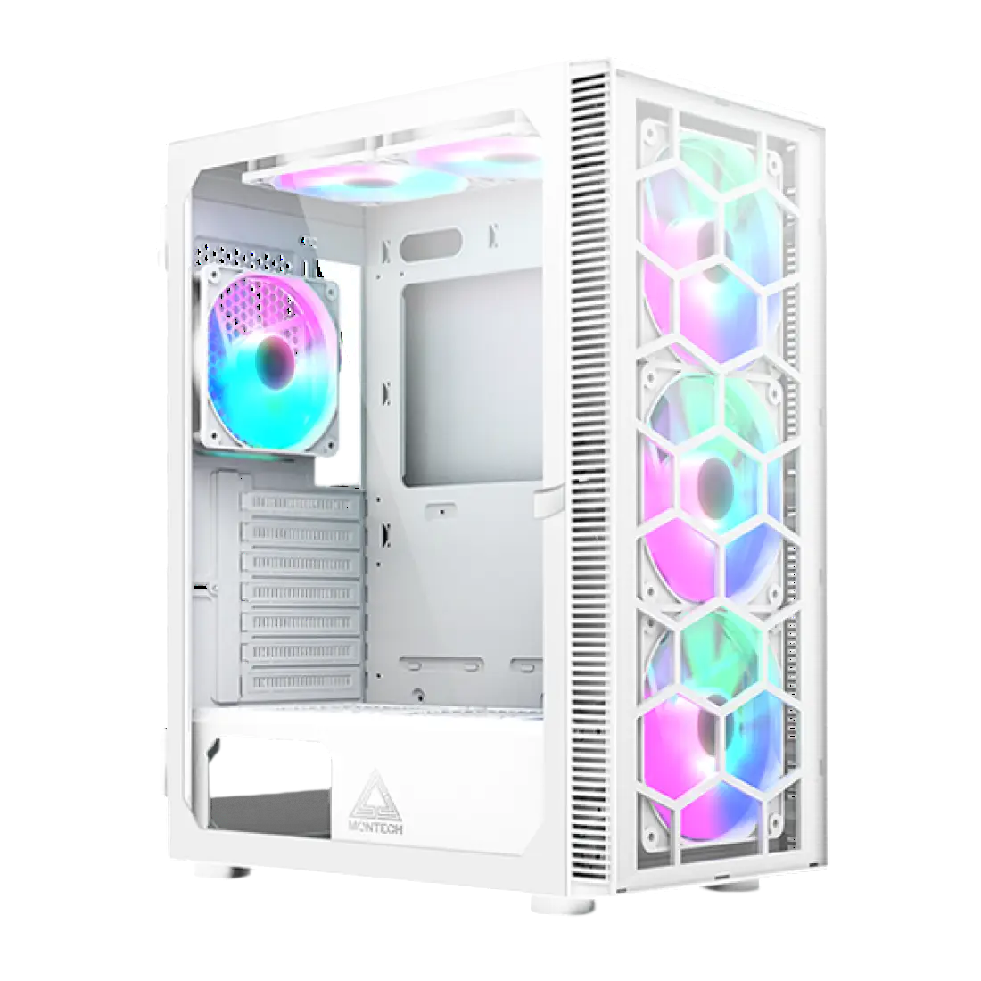 Montech X3 Glass White Mid-Tower Gaming PC Case