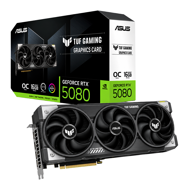 ASUS TUF Gaming GeForce RTX 5080 OC Edition 16GB GDDR7 Graphics Card | PCIe 5.0 | 256-bit | NVIDIA Blackwell | DLSS 4 | Advanced Cooling