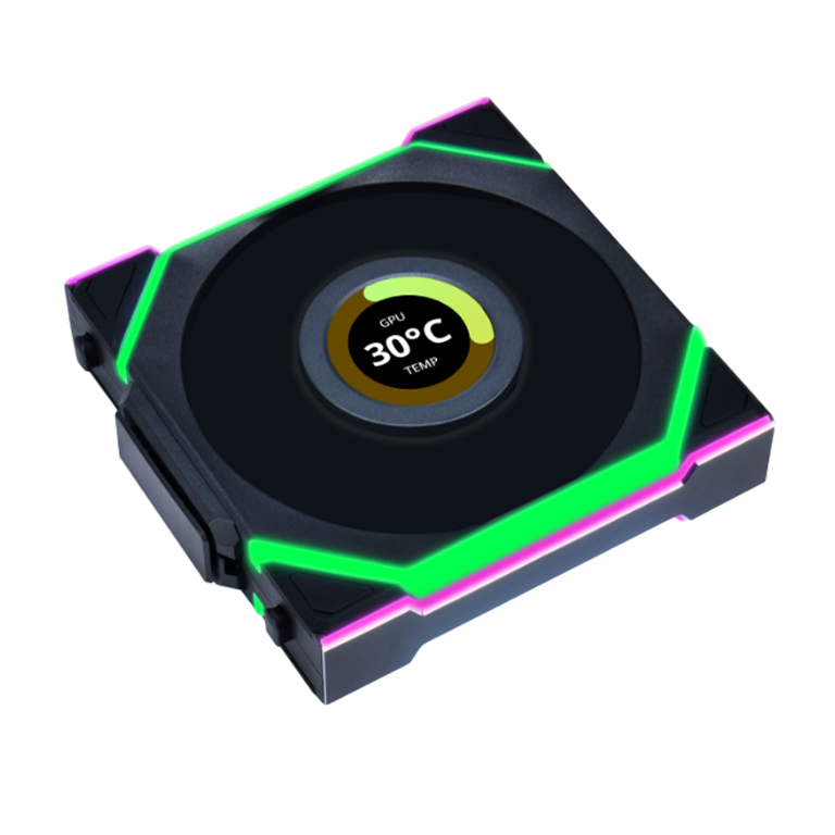 Lian Li UNI FAN SL Wireless LCD 120mm Black – Single Pack