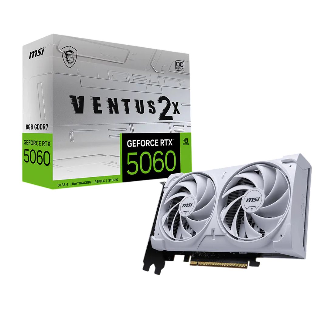 MSI GeForce RTX™ 5060 8GB VENTUS 2X OC WHITE Graphics Card