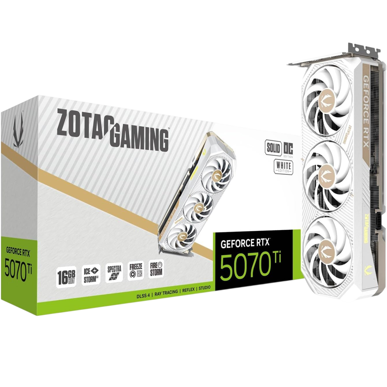 ZOTAC Gaming GeForce RTX™ 5070 Ti 16GB Solid OC White Graphics Card