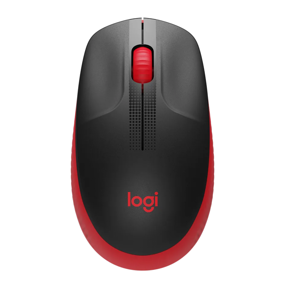 Logitech M190 Full-Size Wireless Mouse – Red