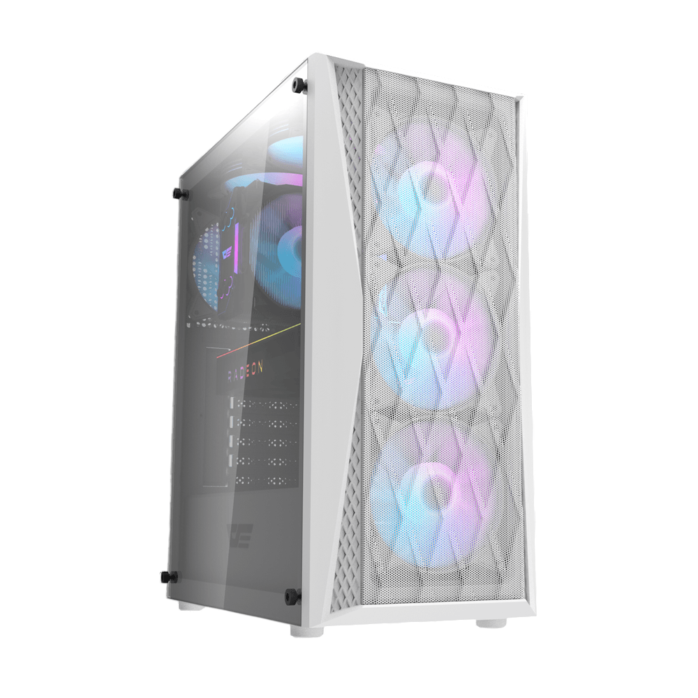 DARKFLASH DK352 MESH ATX Mid‑Tower PC Case – White