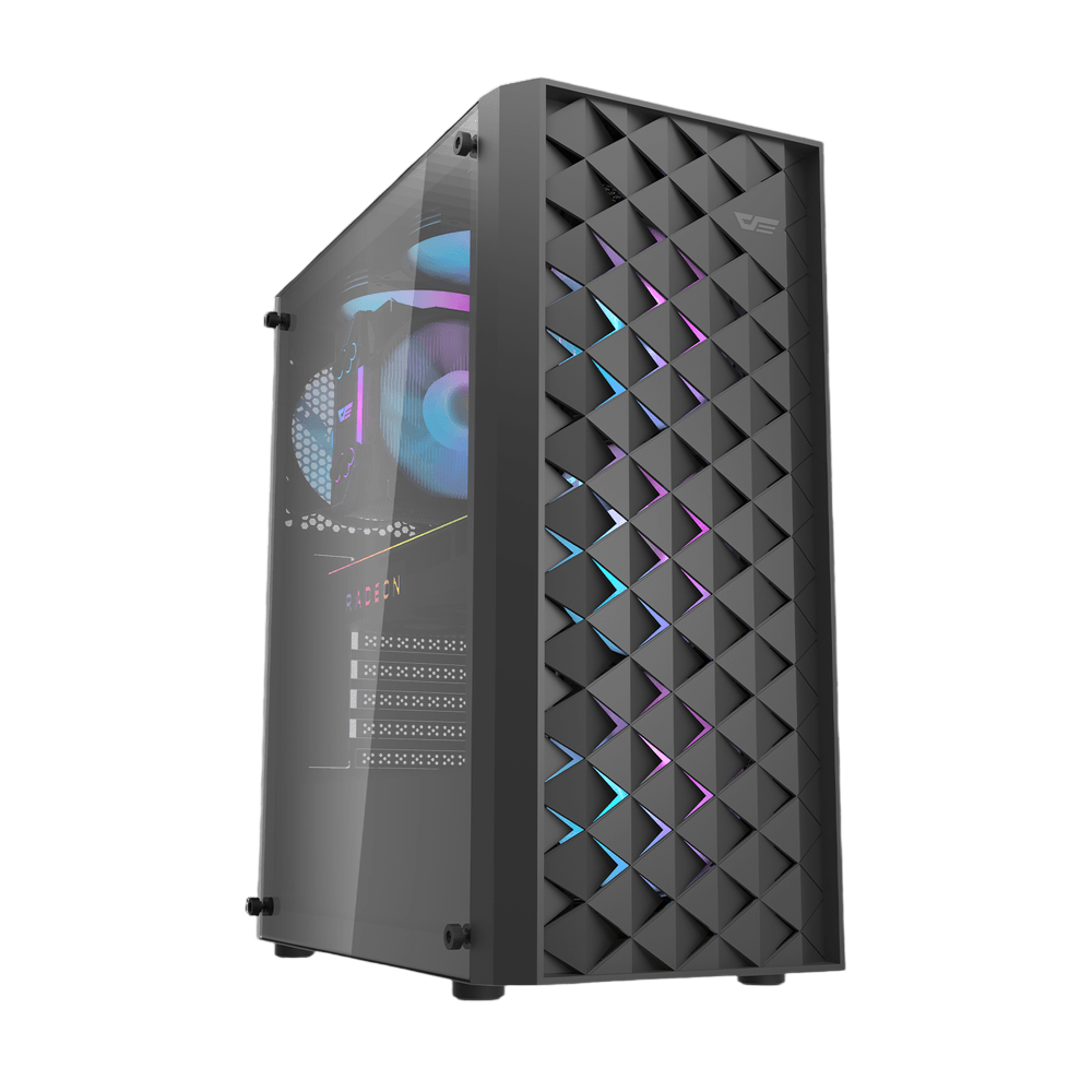 DARKFLASH DK351 ATX Mid-Tower Gaming Case – Black