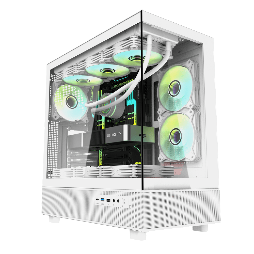 DarkFlash DPX90 White ATX Mid-Tower Gaming PC Case