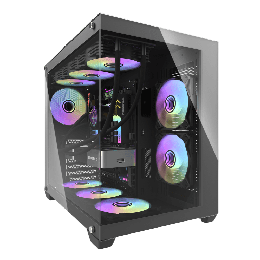 DarkFlash C285P Black ATX Mid-Tower Gaming PC Case