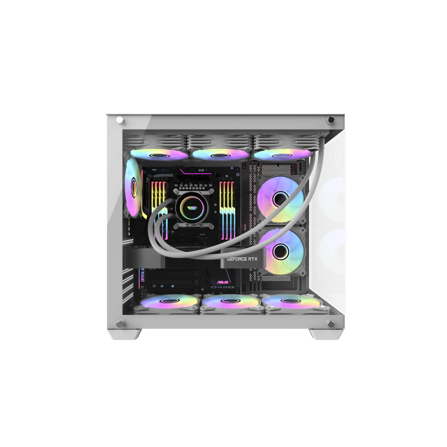 DarkFlash C285P White ATX Mid-Tower Gaming PC Case