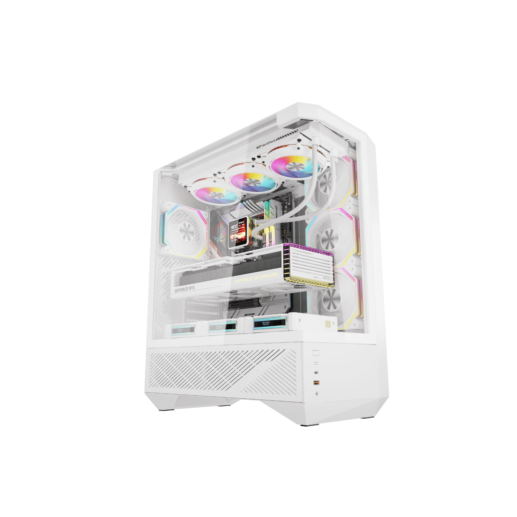 DarkFlash DY460 – ATX PC Case (White)