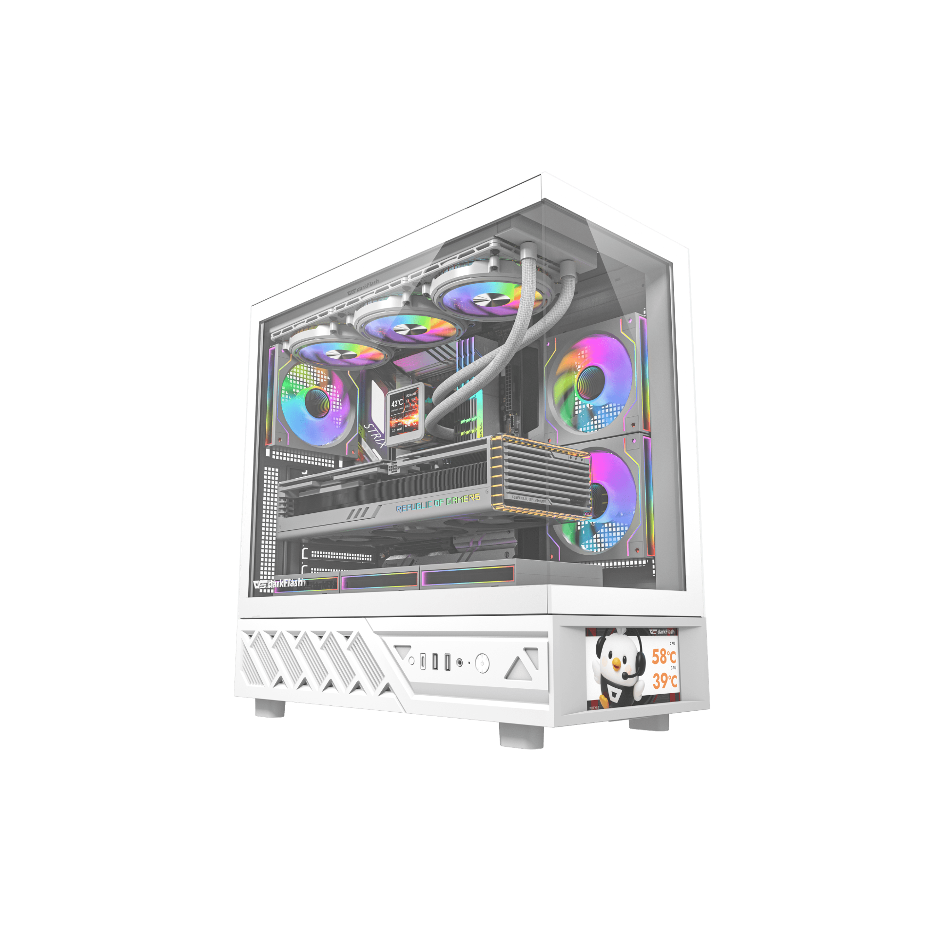 DarkFlash DS950V – ATX Gaming PC Case (White)