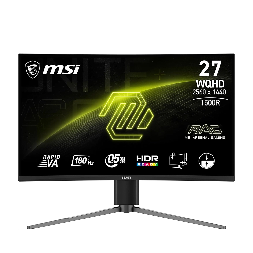 MSI MAG 27CQ6PF 27-Inch Curved Gaming Monitor – WQHD, 180Hz, 1500R
