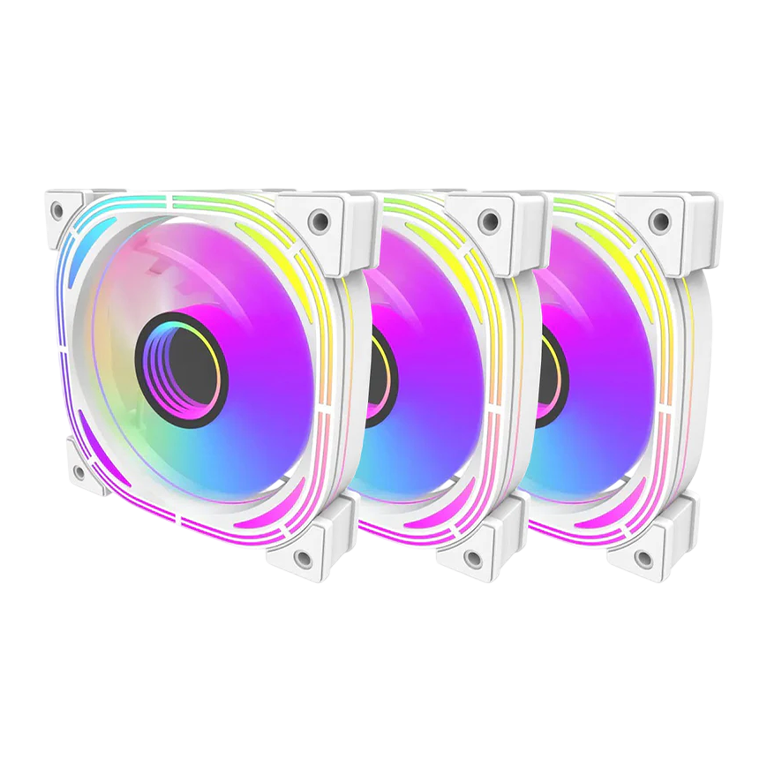 DarkFlash INFINITY 24 ARGB 120mm Case Fans – 3-Pack, PWM, White
