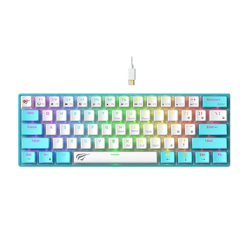 Havit KB903L RGB Backlit Mechanical Keyboard – Blue/White