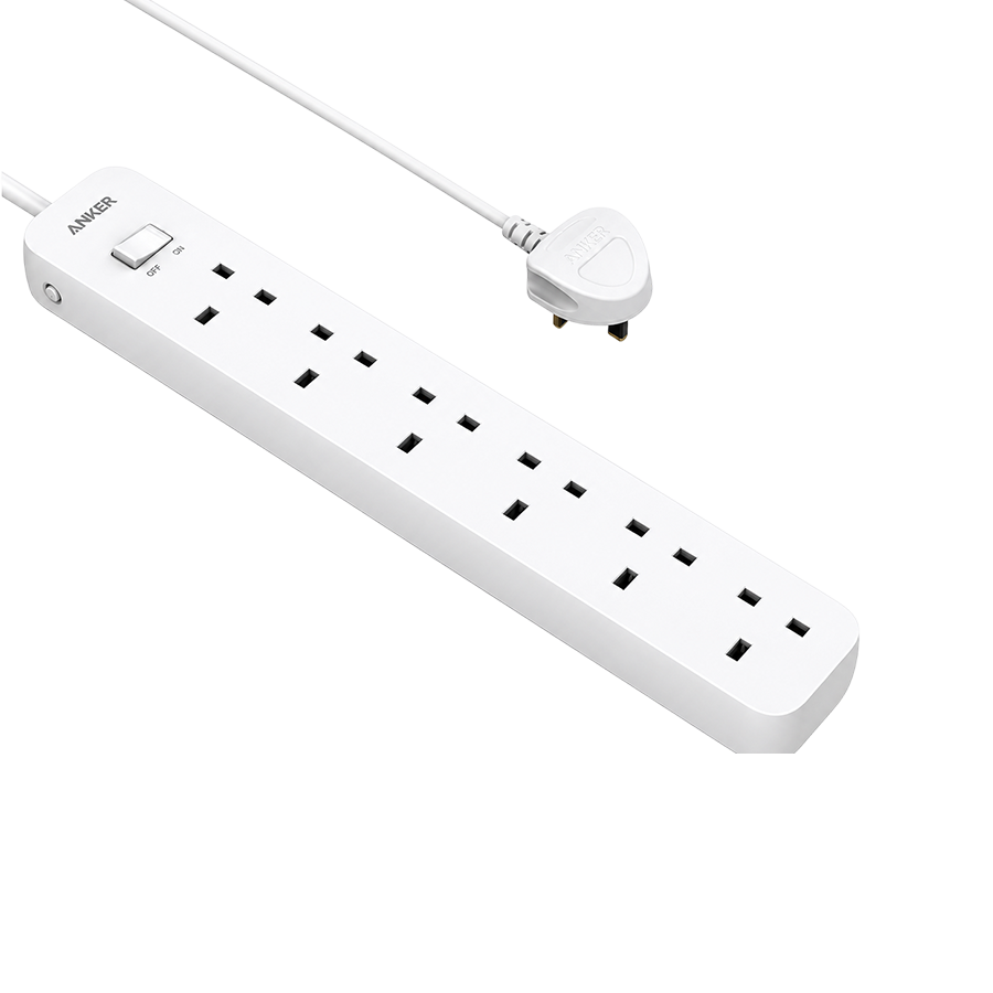 Anker 6-Outlet Power Strip – White