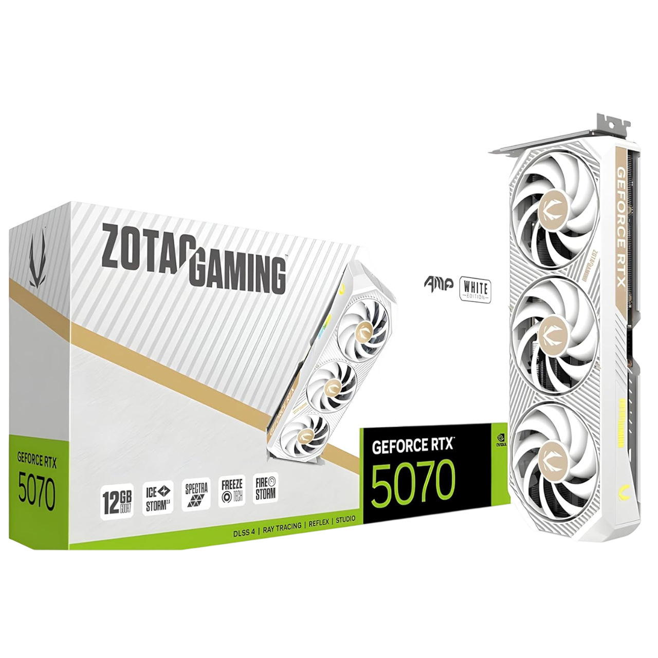 ZOTAC Gaming GeForce RTX™ 5070 AMP White Edition 12GB Graphics Card