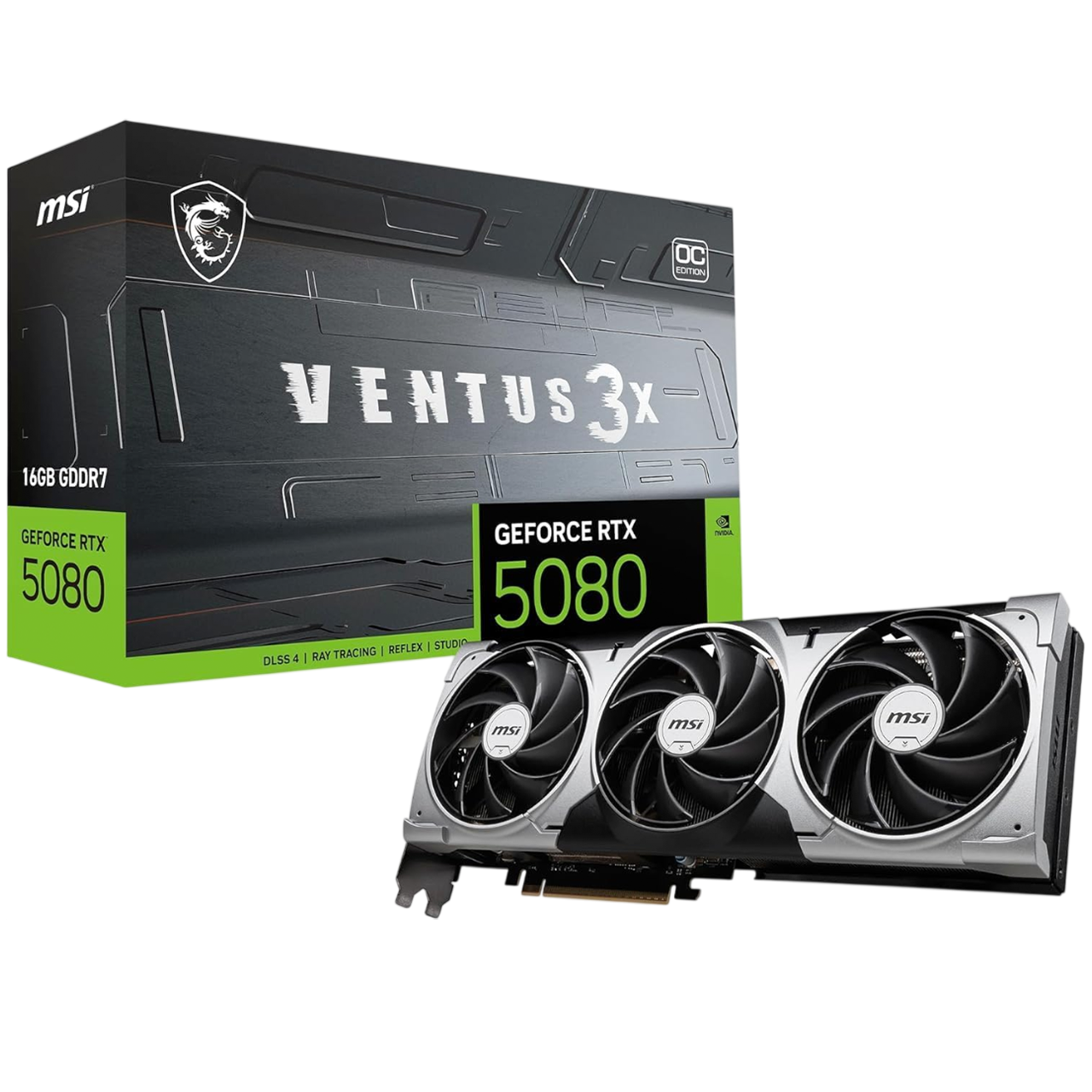 MSI GeForce RTX™ 5080 Ventus 3X OC 16GB GDDR6 Graphics Card