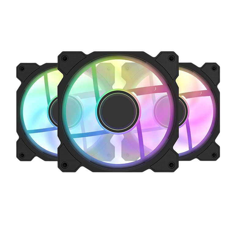 DarkFlash DR08 Black 120mm Case Fans – 3-Pack High-Performance Cooling