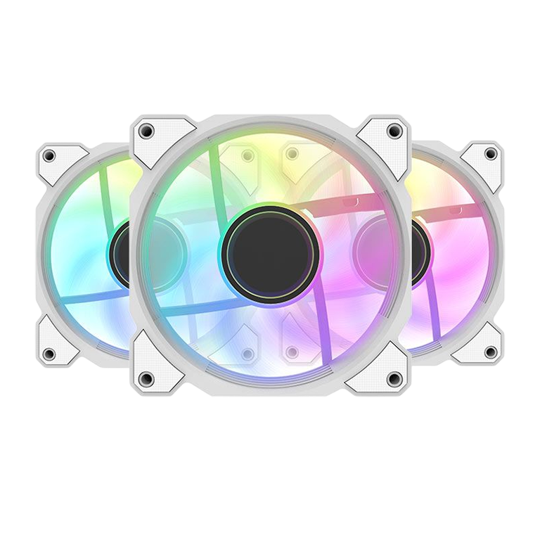 DarkFlash DR08 White 120mm Case Fans – 3-Pack High-Performance Cooling