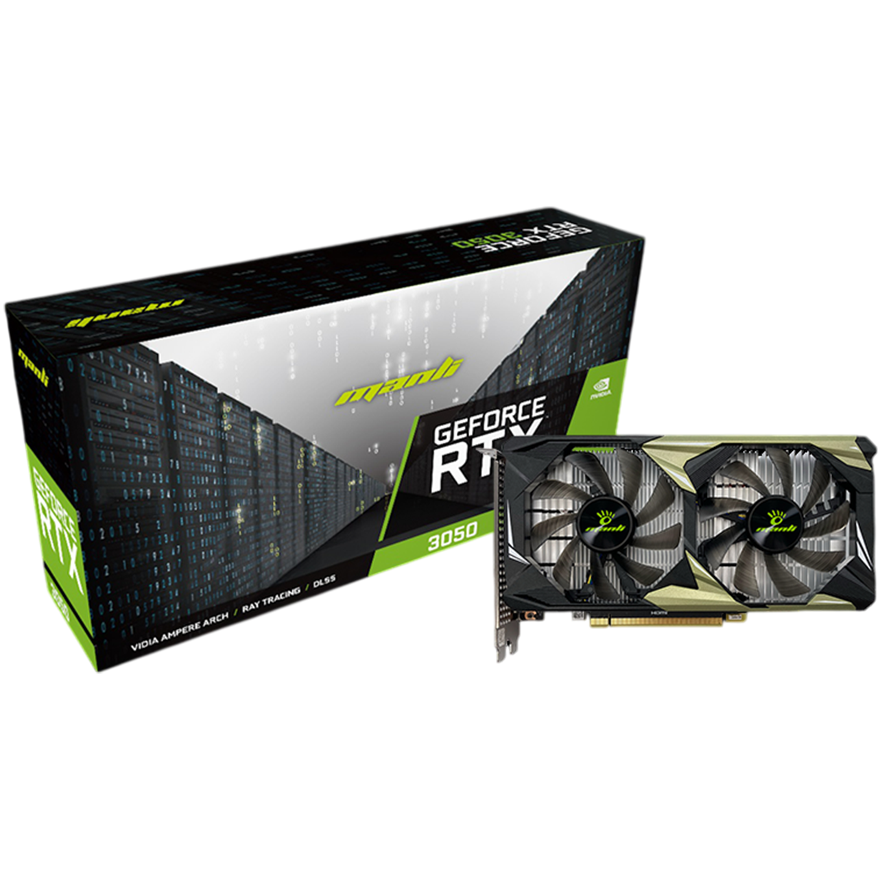 MANLI Nebula GeForce RTX™ 3050 6GB GDDR6 Twin Cooler Graphics Card