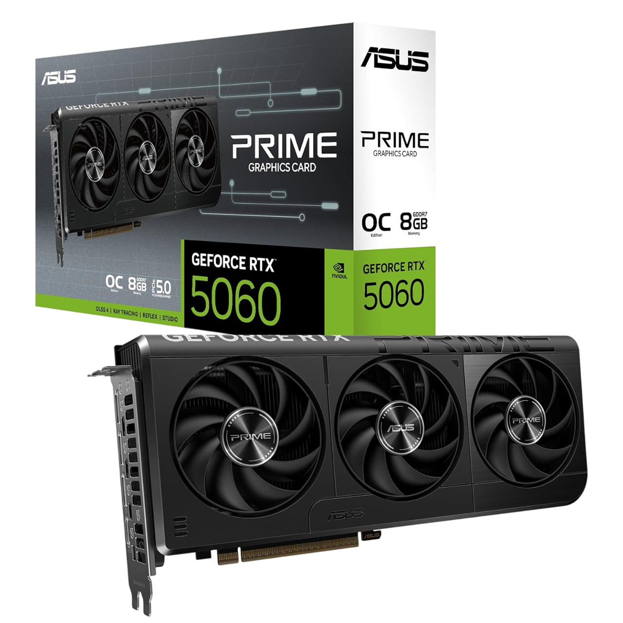 ASUS PRIME GeForce RTX™ 5060 8GB GDDR7 OC Edition Graphics Card