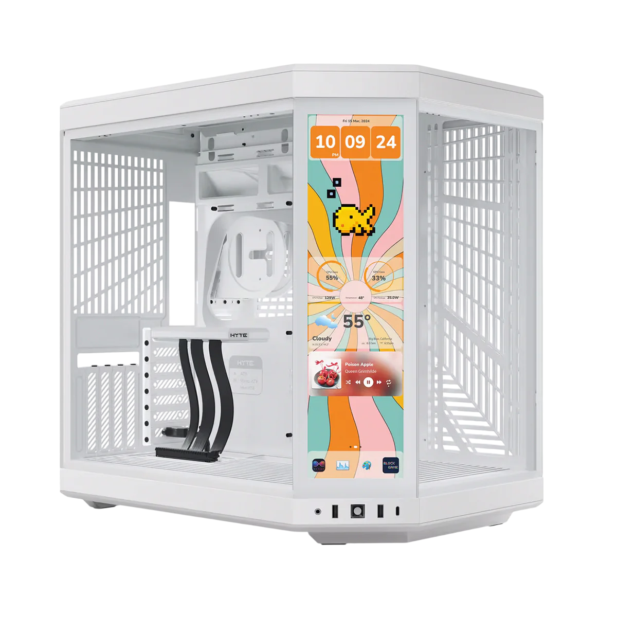 HYTE Y70 Touch Infinite Snow-White Premium Mid-Tower Gaming PC Case