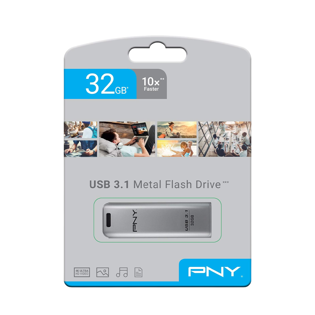 PNY Elite Steel USB 3.1 Flash Drive – 32GB | High-Speed Portable Storage