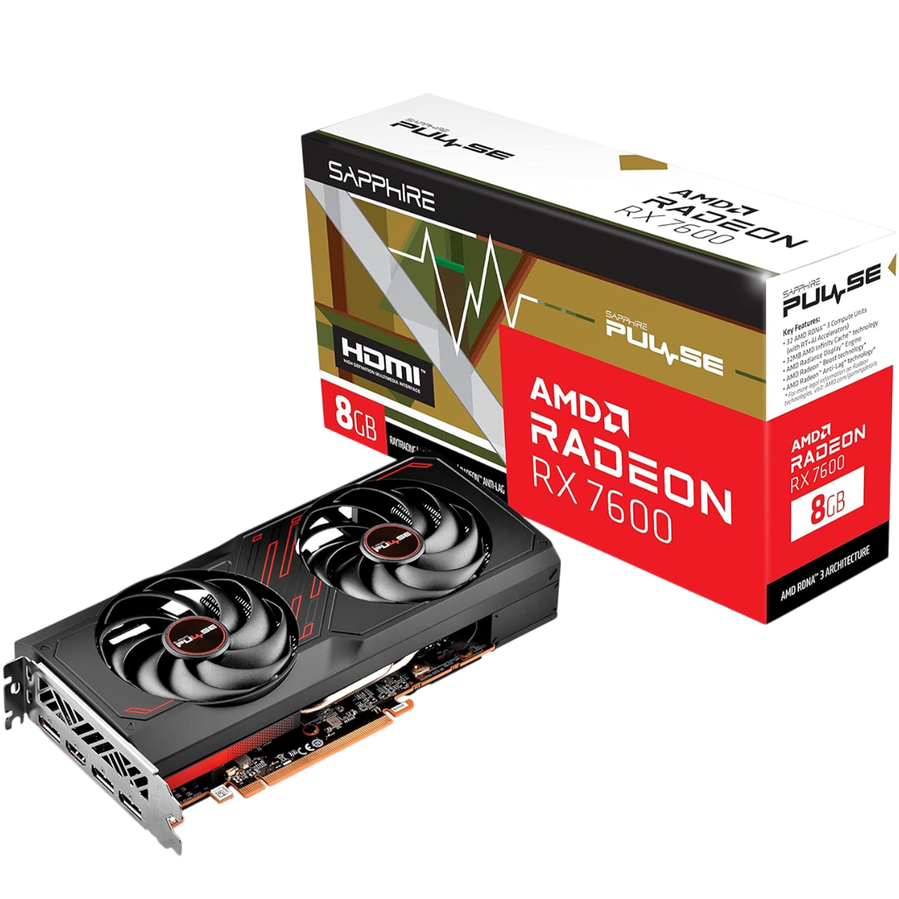 Sapphire Pulse AMD Radeon™ RX 7600 8GB – High-Performance Gaming GPU