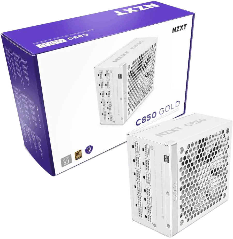 NZXT 3.1 850W 80+ Gold Fully Modular White Low-Noise PSU