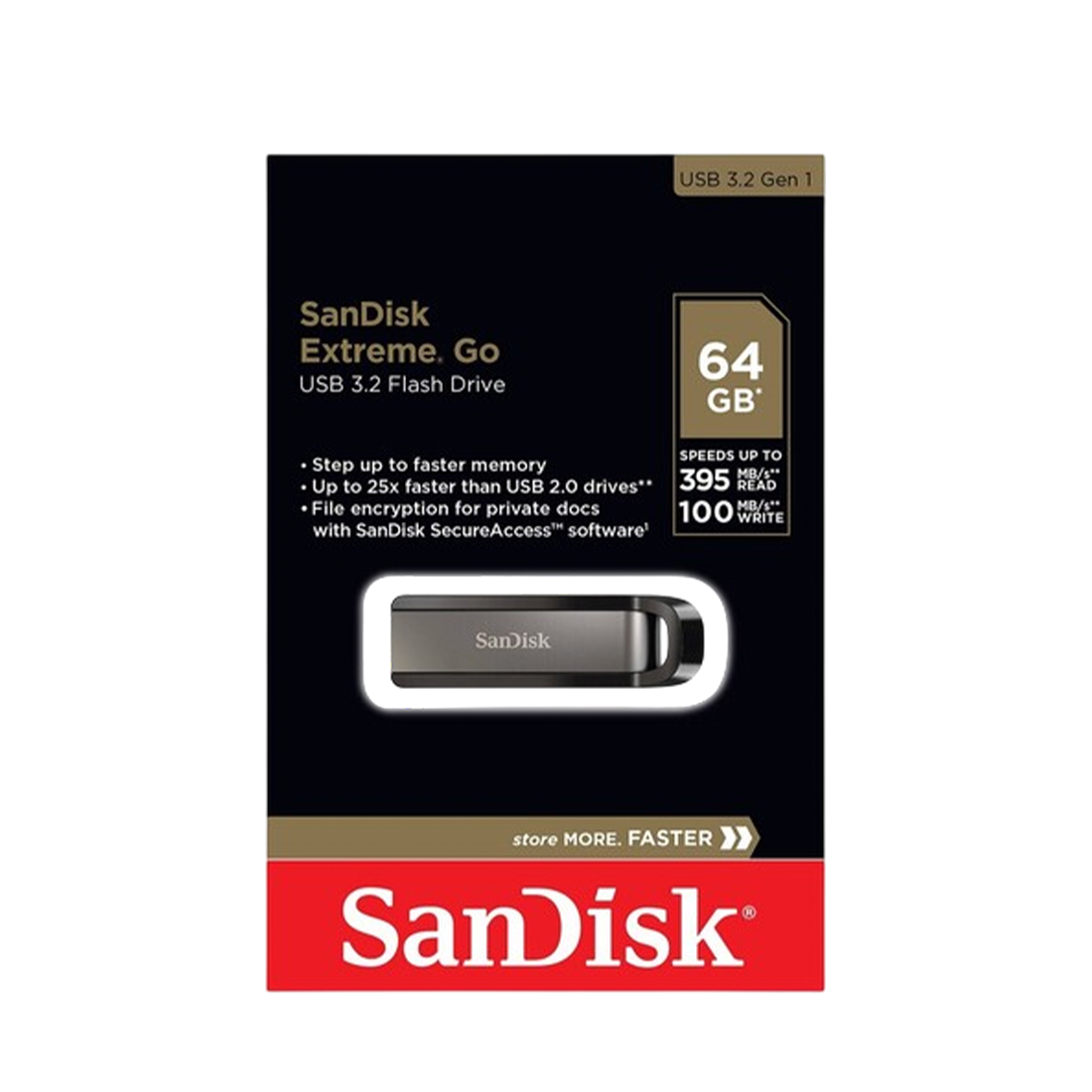 SanDisk Extreme Go USB 3.1 Flash Drive – 64GB | High-Speed Portable Storage