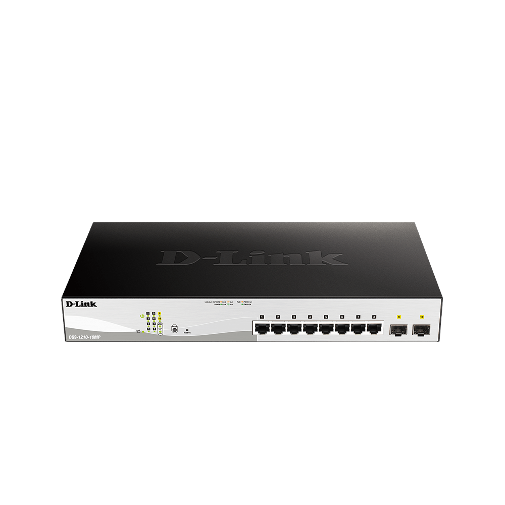 D-Link DGS-1210-10P 10-Port Gigabit Smart Managed PoE Ethernet Switch
