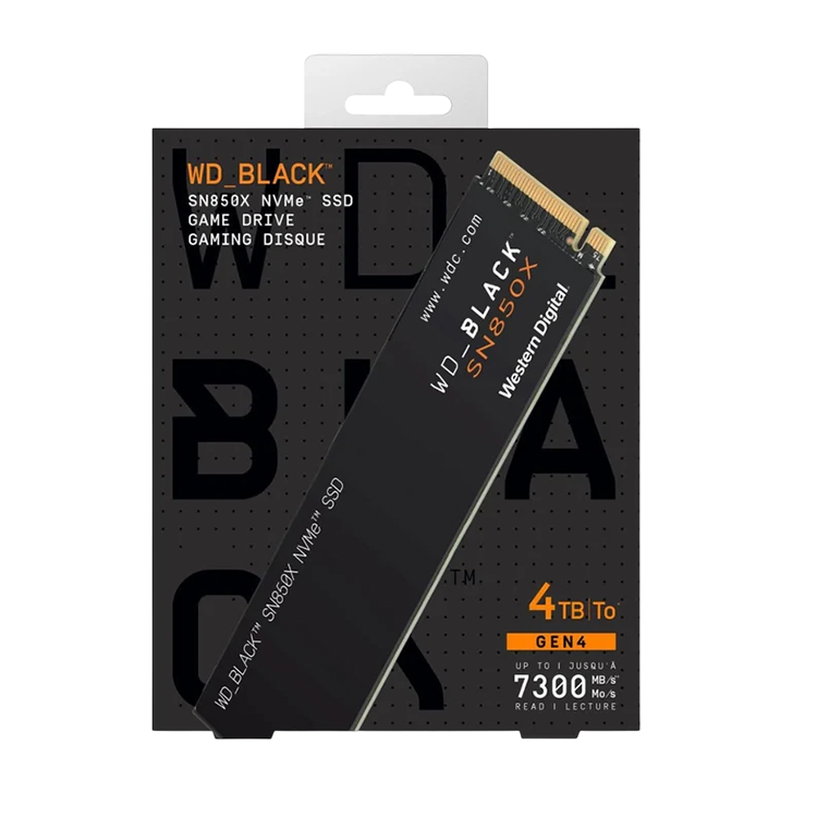 WD_BLACK SN850X 4TB M.2 2280 PCIe Gen4 NVMe SSD With Heatsink