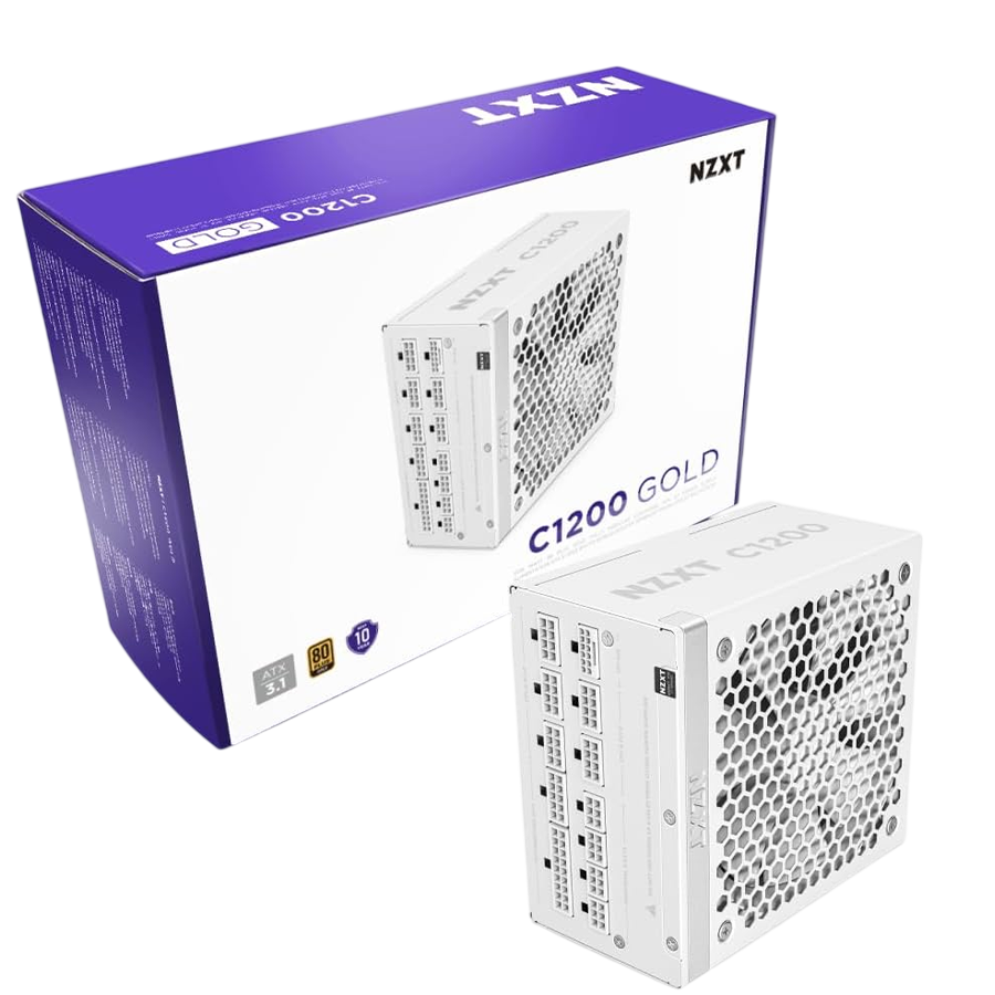 NZXT 3.1 ATX 1200W 80 Plus Gold Full Modular White Power Supply