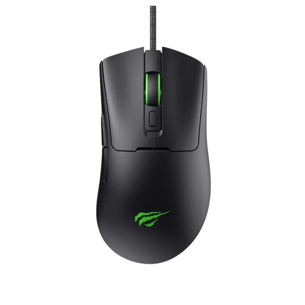 Havit MS966WB Rechargeable RGB Wired Gaming Mouse – Black/Green