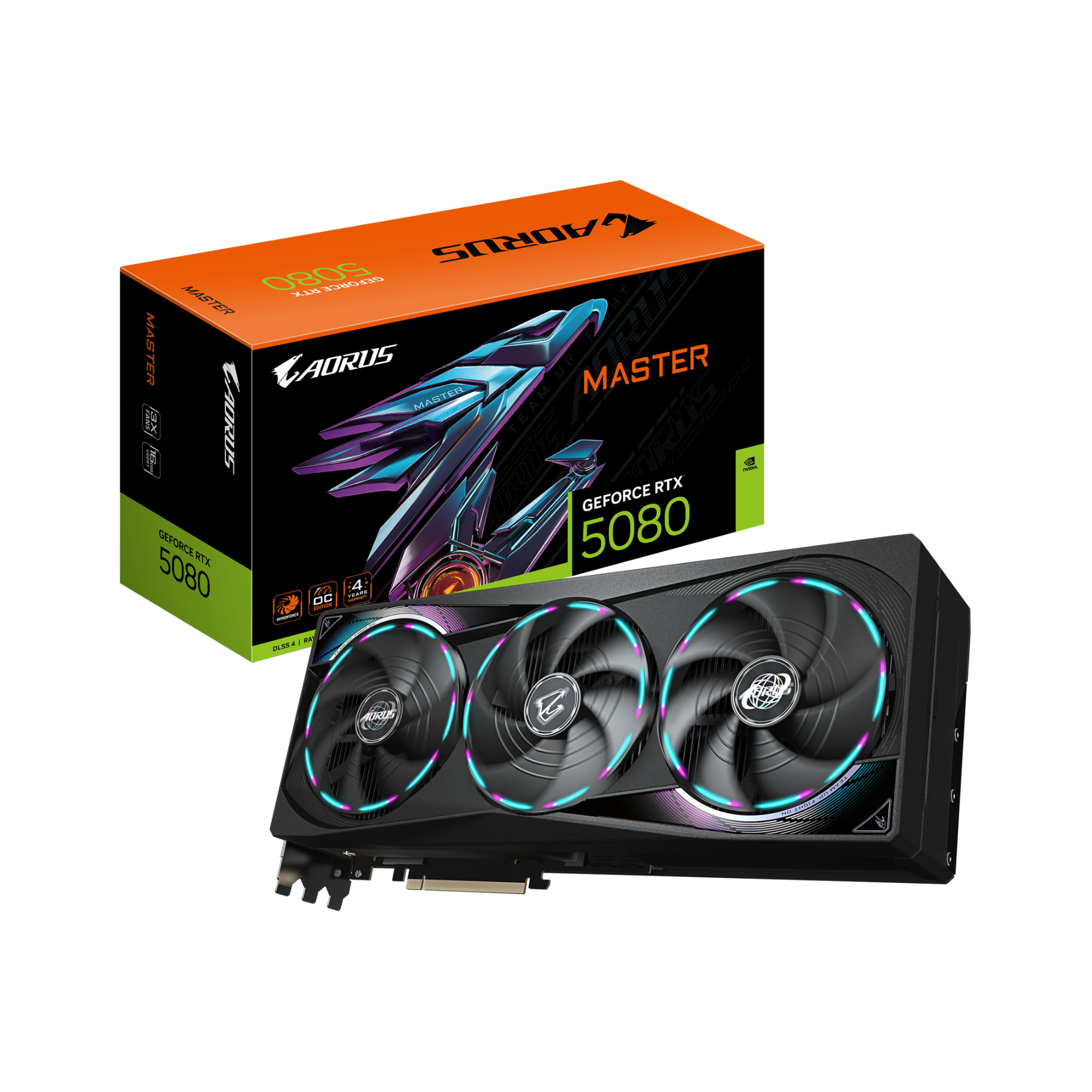 GIGABYTE GeForce RTX 5080 AORUS MASTER OC 16GB GDDR7 Graphics Card