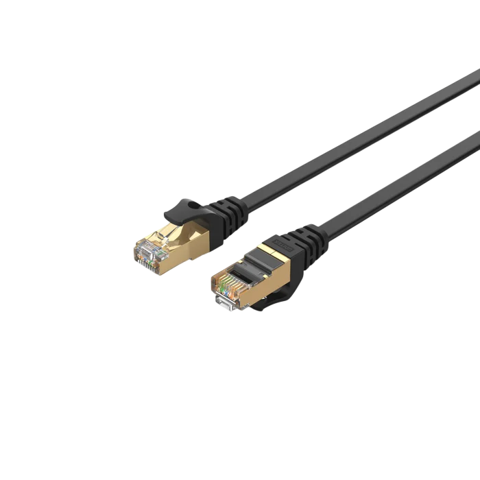 UNITEK CAT7 SSTP Flat Ethernet Cable 10M – RJ45, Black C1813GBK