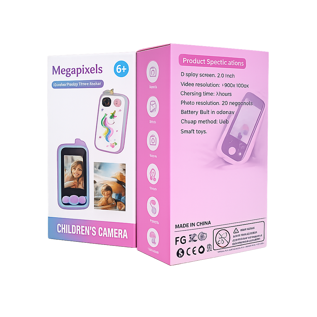 Megapixels Double Photo Filter Camera – Kids Digital Camera with Dual Lens, Photo Filters & Selfie Mode (Pink)