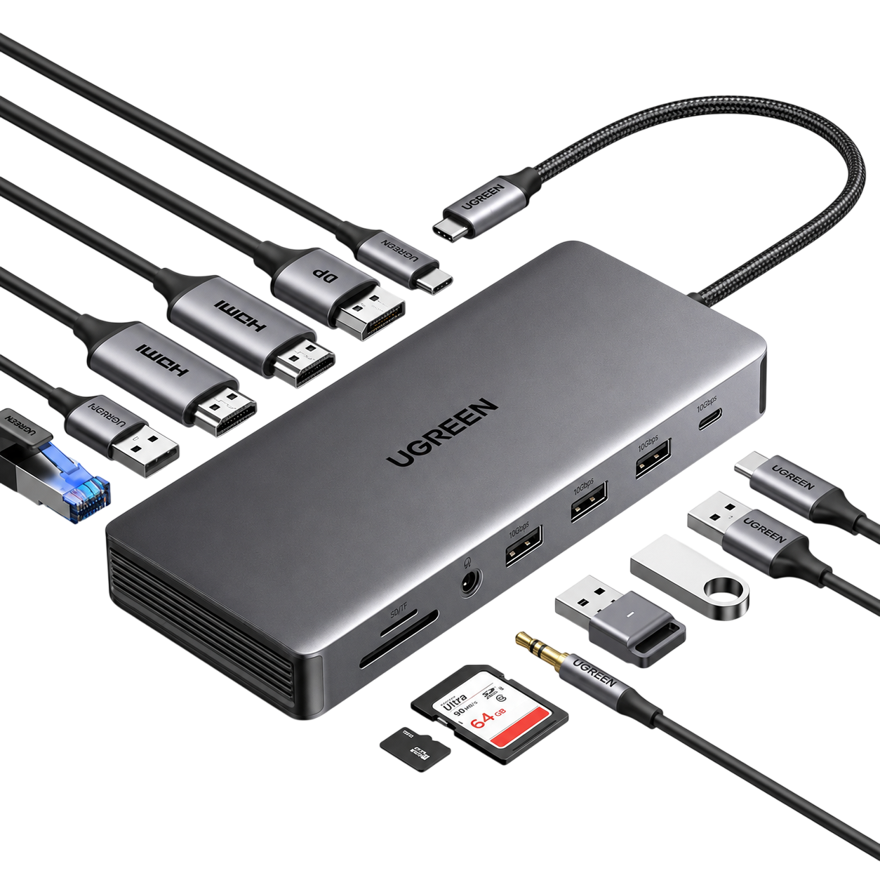 UGREEN 13-in-1 USB-C Hub with 4K@60Hz Display – CM681 (P/N 15978)