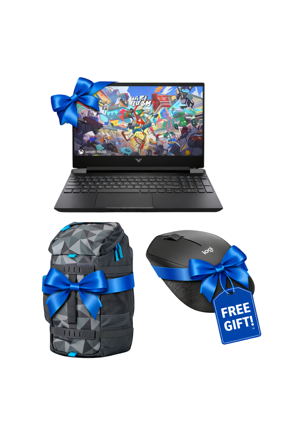 HP Victus 15-fa2000ne Gaming Laptop – Intel Core i7 240H | RTX 5050 8GB | 15.6” FHD 144Hz | 8GB RAM | 512GB SSD + Bag & Wireless Mouse Bundle