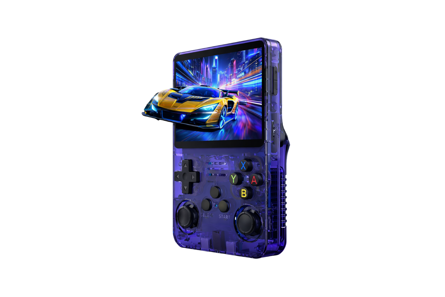 R36S Retro Handheld Game Console – Purple 3.5-Inch IPS Portable Gaming Console