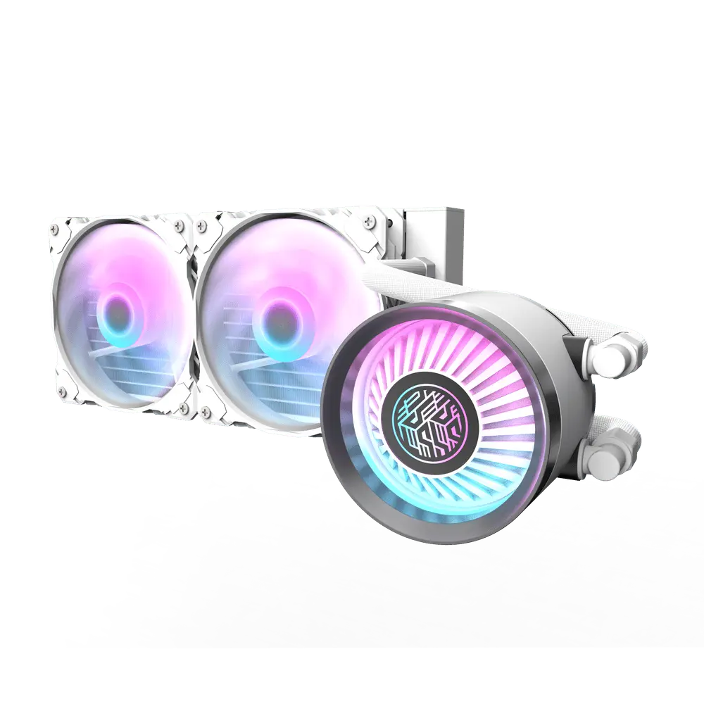 DarkFlash DN240S 240mm AIO ARGB Liquid CPU Cooler – White
