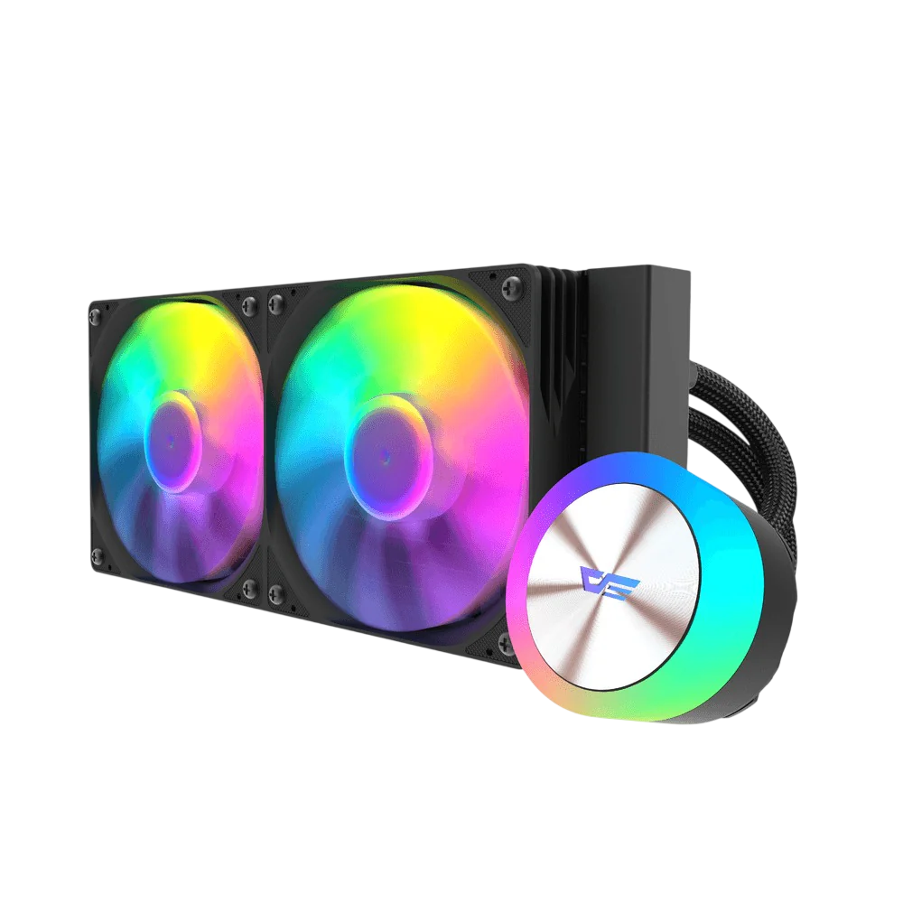 DarkFlash DG240 240mm AIO Liquid CPU Cooler – Black
