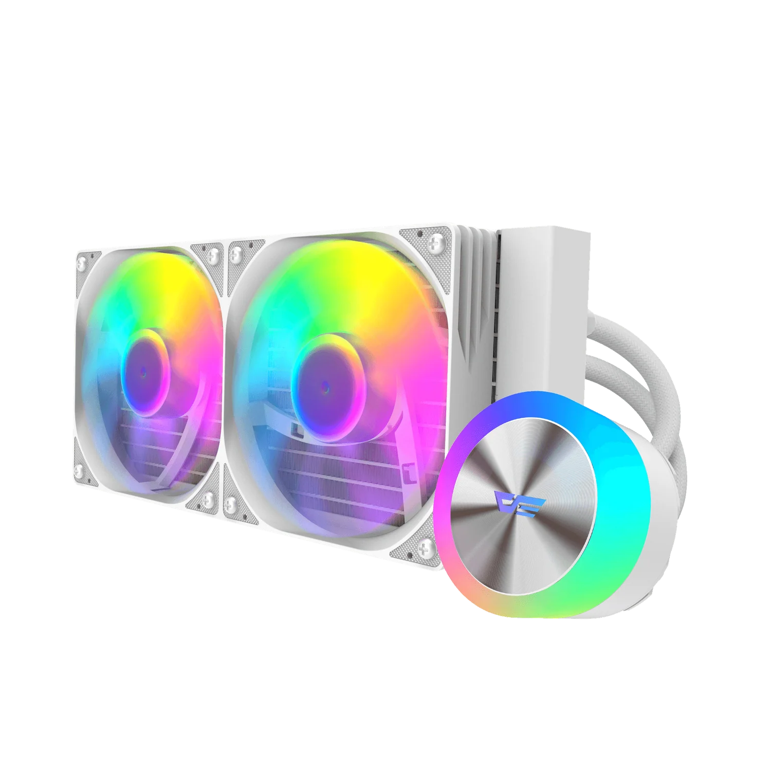 DarkFlash DG240 240mm AIO Liquid CPU Cooler – White
