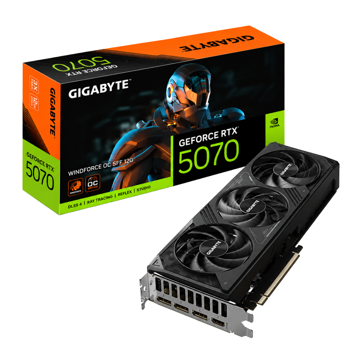 GIGABYTE GeForce RTX 5070 WINDFORCE 3X OC 12GB GDDR7 Graphics Card | NVIDIA Blackwell | DLSS 4 | Triple-Fan Cooling | PCIe 5.0