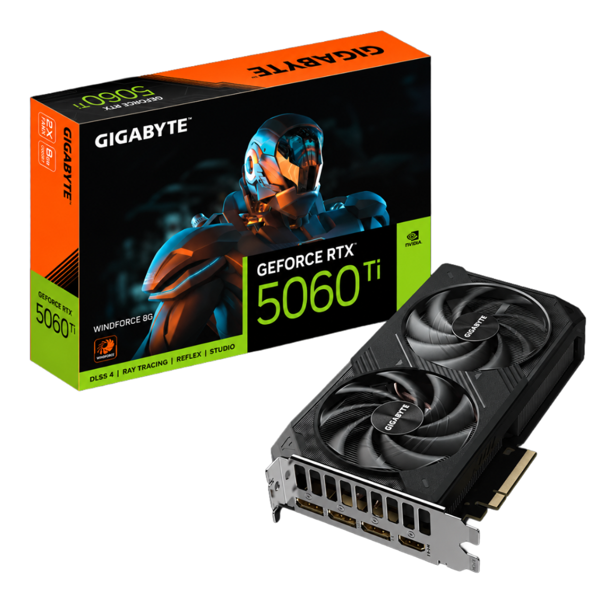 GIGABYTE GeForce RTX 5060 Ti WINDFORCE 2X OC 8GB GDDR7 Graphics Card | NVIDIA Blackwell | DLSS 4 | Dual-Fan Cooling | PCIe 5.0
