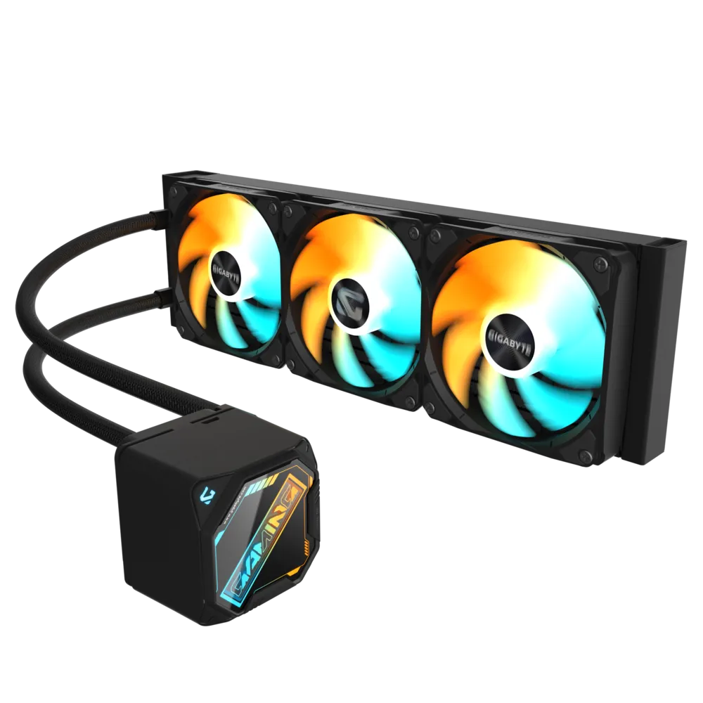 GIGABYTE Gaming 360mm AIO Liquid CPU Cooler – Black