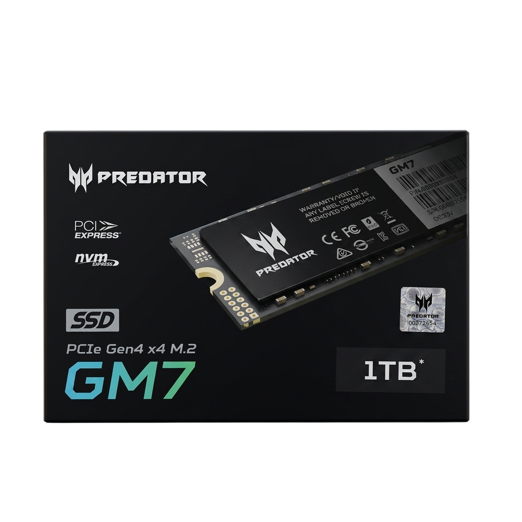 Acer Predator GM7 1TB M.2 2280 PCIe Gen4 NVMe SSD – Up to 6300MB/s