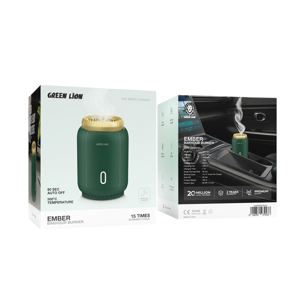 Green Lion Ember Bukhoor Burner GBR-46 Green – Rechargeable Electric Incense Burner